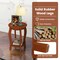 2 Tier Round Side Table with Rubber Wood Legs MDF Plywood Walnut Finish